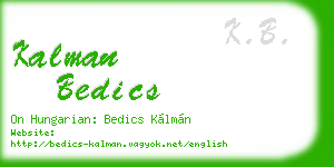 kalman bedics business card